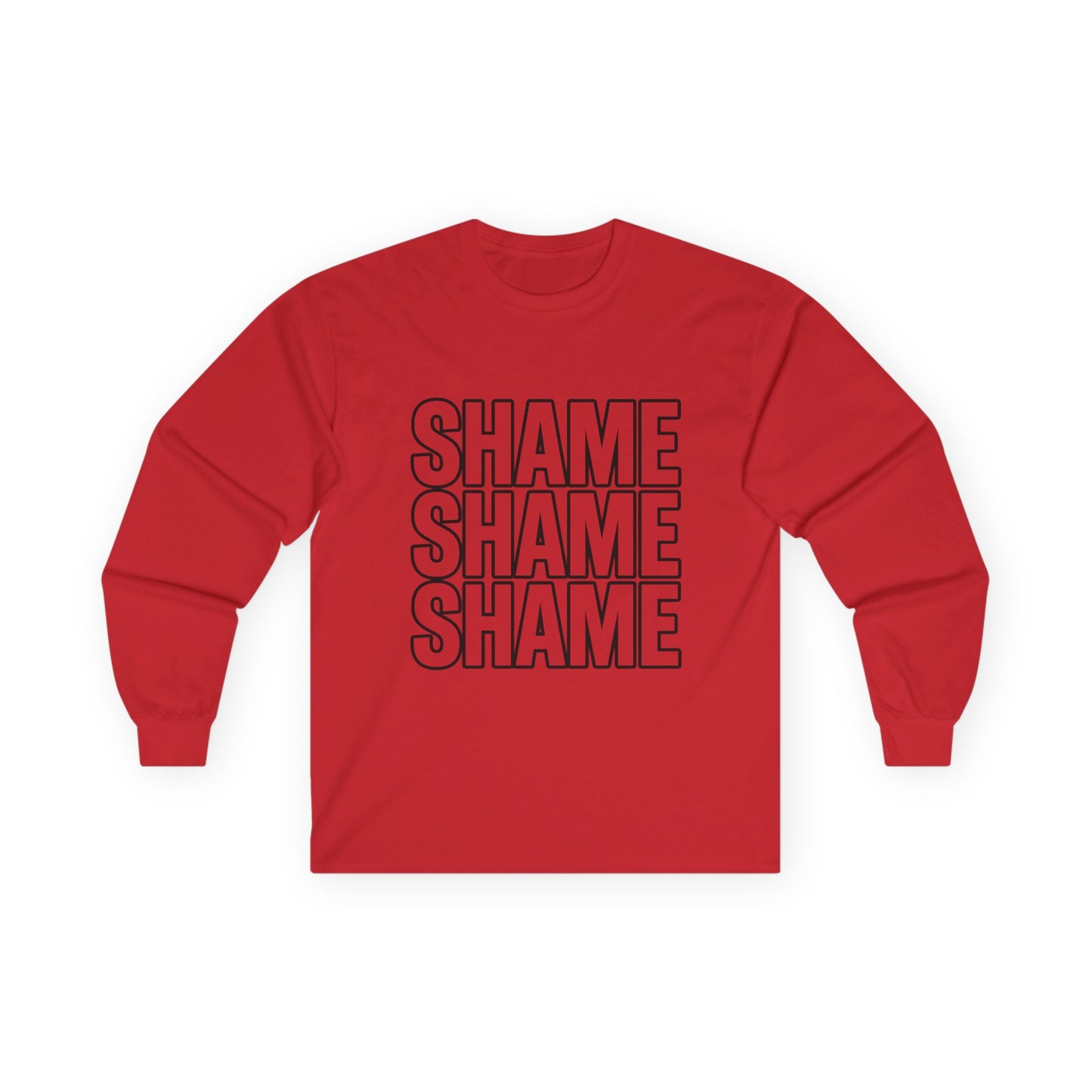 Shame Shame Shame Long Sleeve Shirt | Funny Embarrassed Sports Fan Tee