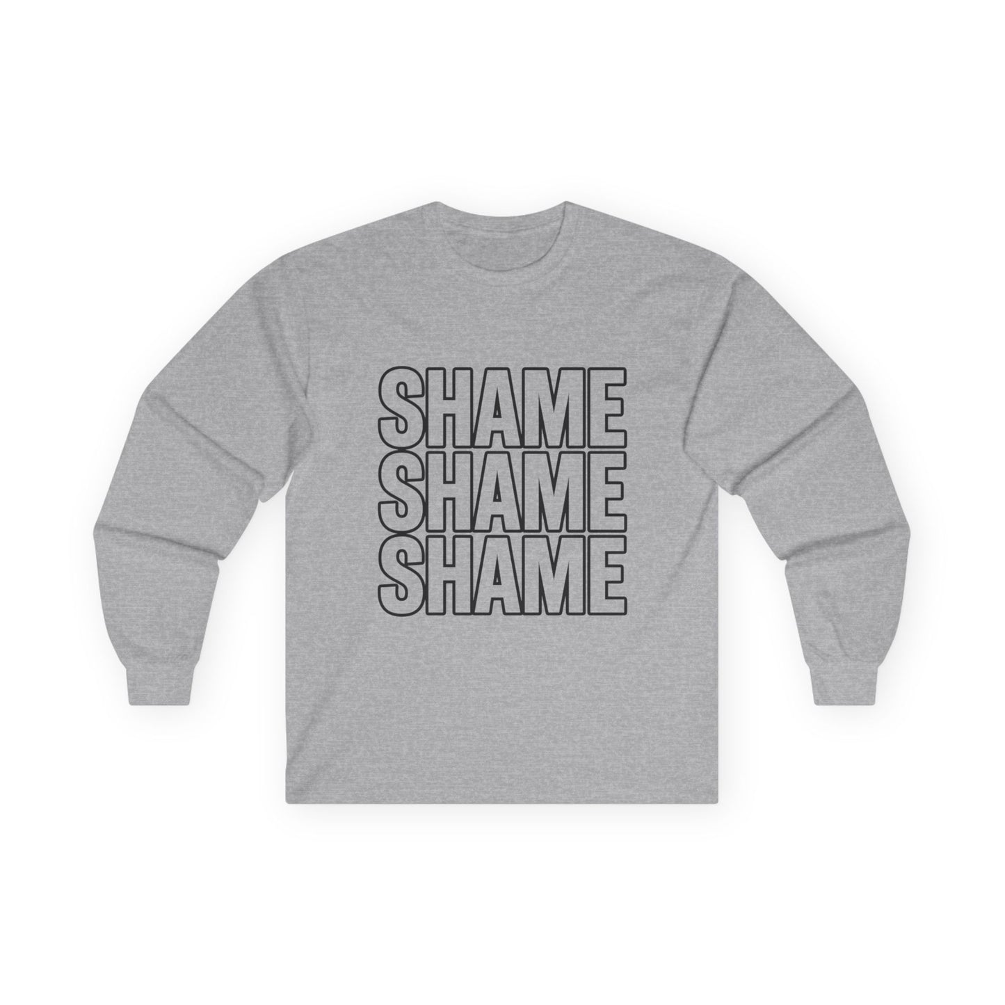 Shame Shame Shame Long Sleeve Shirt | Funny Embarrassed Sports Fan Tee