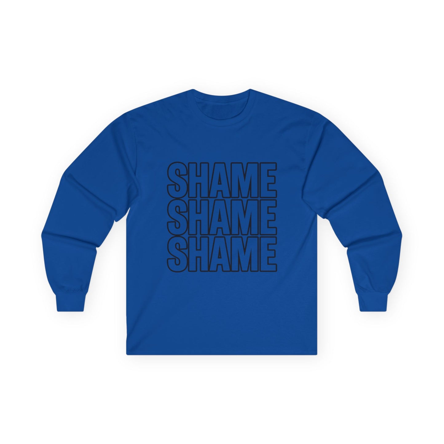 Shame Shame Shame Long Sleeve Shirt | Funny Embarrassed Sports Fan Tee