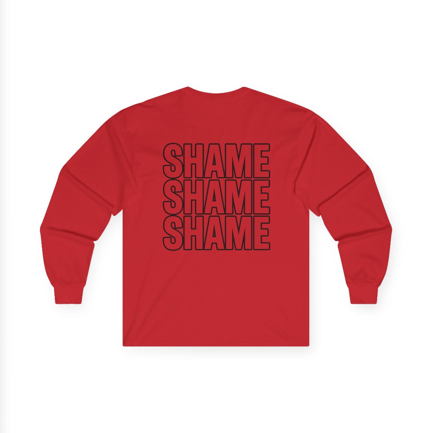 Shame Shame Shame Long Sleeve Shirt | Funny Embarrassed Sports Fan Tee