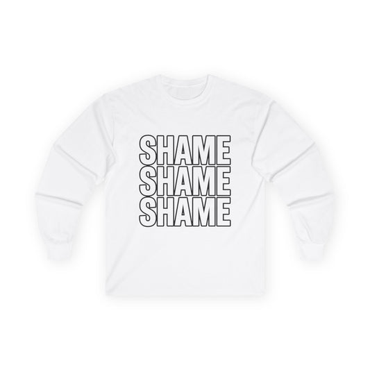 Shame Shame Shame Long Sleeve Shirt | Funny Embarrassed Sports Fan Tee