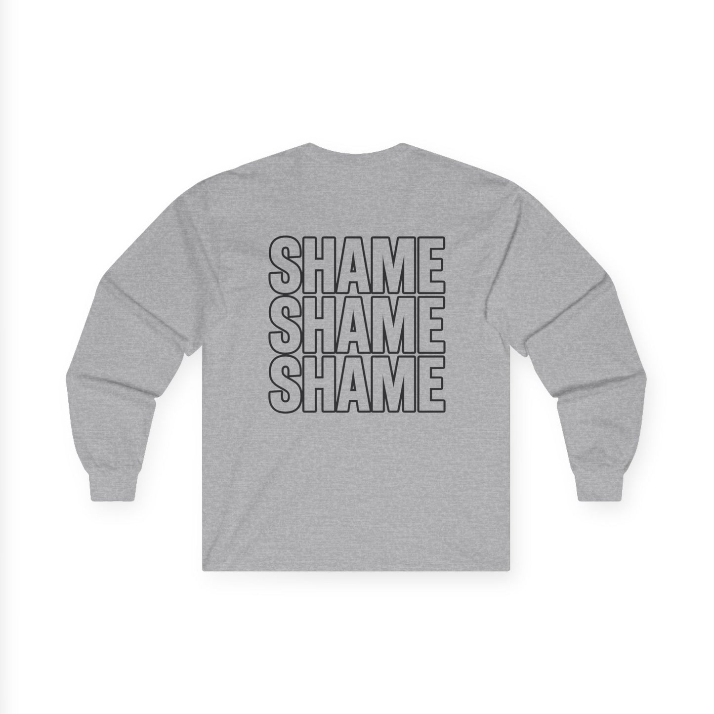 Shame Shame Shame Long Sleeve Shirt | Funny Embarrassed Sports Fan Tee
